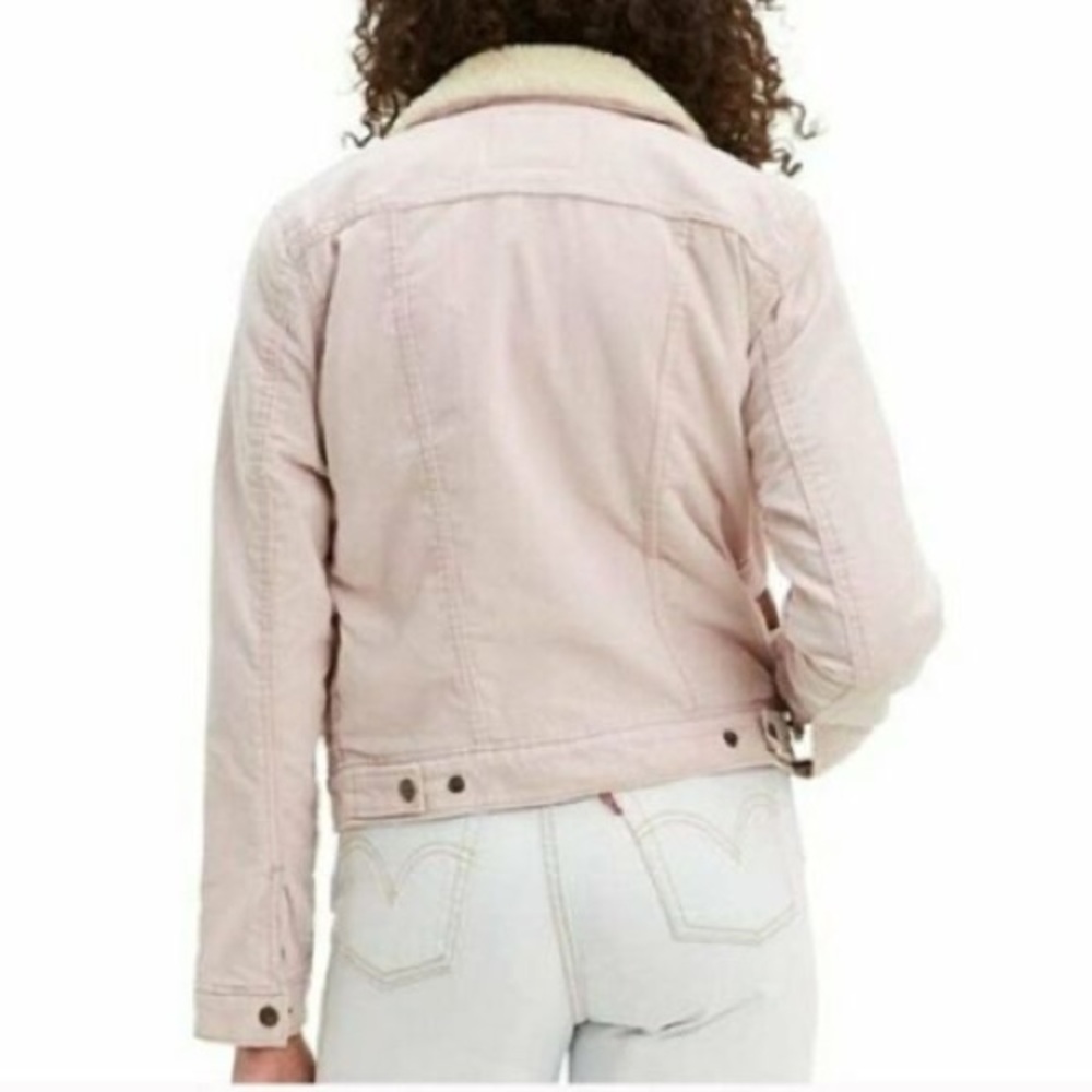 Levi’s 36136 Pink Button Down Sherpa Corduroy Trucker Jacket Coat